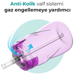 Mamajoo Akıtmaz Pipetli Anti-Kolik Bardak Mor 270ml - 8