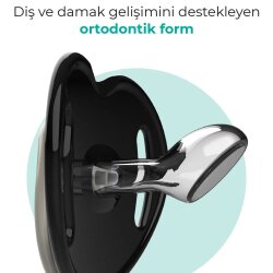 Mamajoo Ortodontik Black & Pearl Desenli İkili Gece & Gündüz Saklama ve Sterilizasyon Kutulu 12Ay+ Emzik - Mamajoo (1)