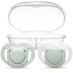 Mamajoo Powder Green Sterilizasyon & Saklama Kutulu Silikon Ortodontik İkili Emzik 0+Ay - Mamajoo