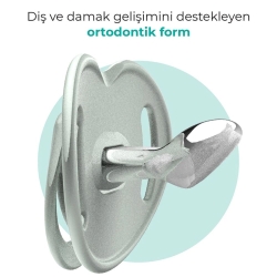 Mamajoo Powder Green Sterilizasyon & Saklama Kutulu Silikon Ortodontik İkili Emzik 0+Ay - 7