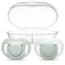 Mamajoo Sterilizasyon & Saklama Kutulu Powder Green Desenli İkili Ortodontik Emzik 12 Ay+ - Mamajoo