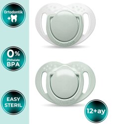 Mamajoo Sterilizasyon & Saklama Kutulu Powder Green Desenli İkili Ortodontik Emzik 12 Ay+ - Mamajoo (1)