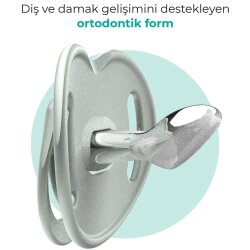 Mamajoo Sterilizasyon & Saklama Kutulu Powder Green Desenli İkili Ortodontik Emzik 12 Ay+ - 3