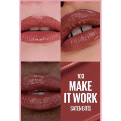 Maybelline New York Serum Etkili Hyalüronik Asit ve Besleyici Yağ İçeren Ruj - 103 Make It Work - 2