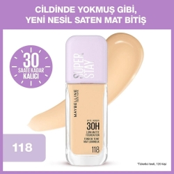 Maybelline New York Super Stay Lumi Matte Fondöten - 118