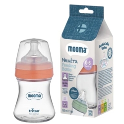 Mooma Neutra Antikolik Tritan Biberon 150 ml 0-6 Ay - Mercan - Mooma