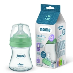 Mooma Neutra Antikolik Tritan Biberon 150 ml 0-6 Ay - Yeşil - Mooma