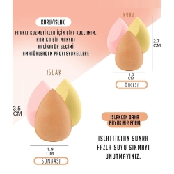 Mujgan Kalp Stantlı Sünger Seti Açık Renk 3lü - 2