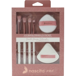 Nascita 4'lü Makyaj Fırçası & 2'li Makyaj Pufu Seti 162 - 3