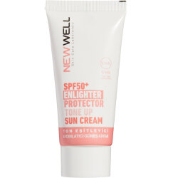 New Well Ton Eşitleyici Yüksek Koruma Etkili SPF50+ Aydınlatıcı Pembe Yüz Güneş Kremi 50ml