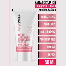 New Well Ton Eşitleyici Yüksek Koruma Etkili SPF50+ Aydınlatıcı Pembe Yüz Güneş Kremi 50ml - 4