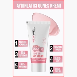 New Well Ton Eşitleyici Yüksek Koruma Etkili SPF50+ Aydınlatıcı Pembe Yüz Güneş Kremi 50ml - 7