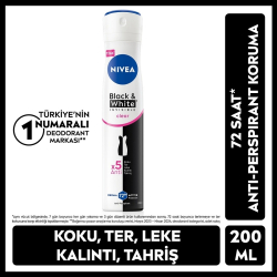 Nivea Black & White Invisible Clear Kadın Sprey Deodorant 200 ml - Nivea