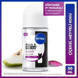 Nivea Deodorant Roll-On Black & White Authentic Kadın 50 ml - Nivea