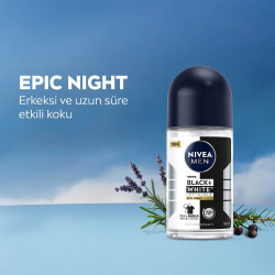 Nivea Deodorant Roll-On Black & White Epic Night Erkek 50 ml - 3