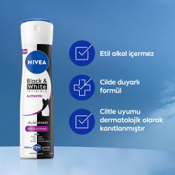 Nivea Invisible Black & White Clear Kadın Sprey Deodorant 250 ml - 3