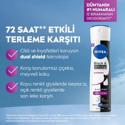 Nivea Invisible Black & White Clear Kadın Sprey Deodorant 250 ml - 4