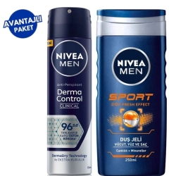 Nivea Men Derma Control Clinical Sprey Deodorant 150ml + Sport Duş Jeli 250ml