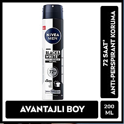 Nivea Men Erkek Sprey Deodorant Black&White Invisible 72 Saat Anti-perspirant Original 200ml - Nivea