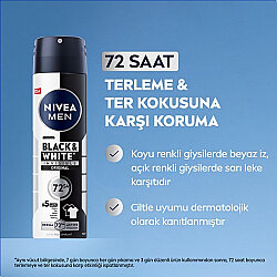 Nivea Men Erkek Sprey Deodorant Black&White Invisible 72 Saat Anti-perspirant Original 200ml - 4