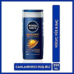 Nivea Men Sport 3’ü 1 Arada Duş Jeli (Vücut, Yüz ve Saç) 250 ml - Nivea