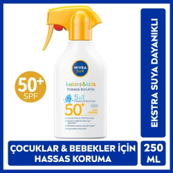 Nivea Sun 50+SPF Bebek ve Çocuklar İçin Güneş Koruyucu Vücut Spreyi 250 ml - Nivea