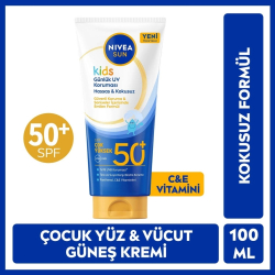Nivea Sun Kids 50+SPF Çocuk Yüz ve Vücut Güneş Koruyucu Krem 100 ml - Nivea