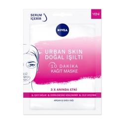 Nivea Urban Skin Doğal Işıltı 10 Dakika Kağıt Maske Argan&Shea Yağı 