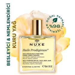 Nuxe Huile Prodigieuse Çok Amaçlı Yüz Vücut & Saç Kuru Yağ 50ml - Nuxe