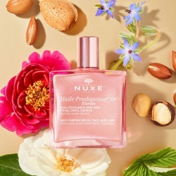 Nuxe Pembe Altın Parıltılı Çiçeksi Çok Amaçlı Yüz Vücut & Saç Kuru Yağ 50ml - Nuxe (1)