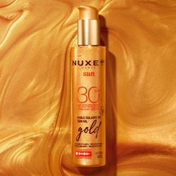 Nuxe Sun Altın Işıltılı Bronzlaştırıcı Yüz ve Vücut Güneş Koruyucu Yağ SPF30 150ml - 2