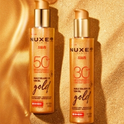 Nuxe Sun Altın Işıltılı Bronzlaştırıcı Yüz ve Vücut Güneş Koruyucu Yağ SPF30 150ml - 3