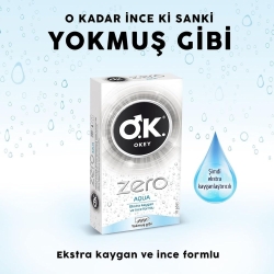 Okey Zero Aqua Ekstra Kaygan ve İnce Prezervatif 10'lu - 2