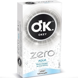 Okey Zero Aqua Ekstra Kaygan ve İnce Prezervatif 10'lu