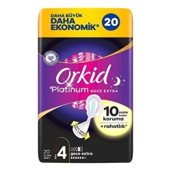 Orkid Platinum Gece Ekstra Hijyenik Ped 20 Adet - Orkid