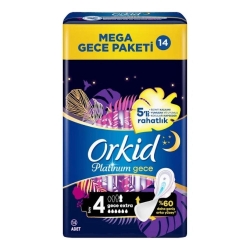 Orkid Platinum Hijyenik Ped Gece Extra Süper Ekonomik 14 Adet 