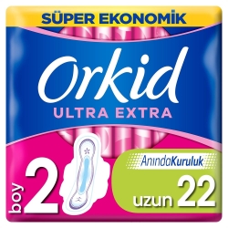 Orkid Ultra Extra Hijyenik Ped Uzun Süper Ekonomik Paket 22 Ped 