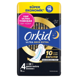 Orkid Ultra Gece Extra (Boy 4) Gece Extra Hijyenik Ped 16 'lı - Orkid