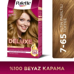 Palette Deluxe Kalıcı Renkler Saç Boyası 50ml - 7.65 Altın Parıltılı Toffee - 10