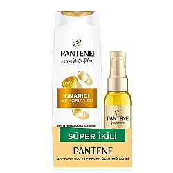 Pantene Onarıcı ve Koruyucu Şampuan 400 ml + Argan Özlü Saç Bakım Yağı 100 ml - Pantene