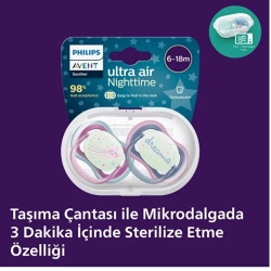 Philips Avent Ultra Air Gece Emziği 6-18 Ay 2 Adet - Kız - Philips Avent (1)