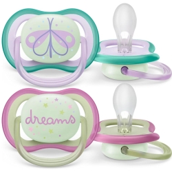 Philips Avent Ultra Air Nighttime 0-6 Ay 2'li Kız Bebek Emzik SCF376/19
