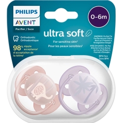 Philips Avent Ultra Soft 0-6 Ay 2'li Kız Bebek Emzik SCF091/09 - 3