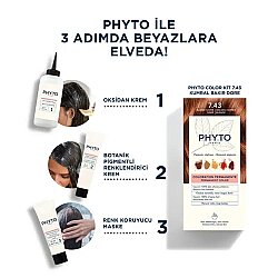 Phyto Phytocolor 7.43 Kumral Bakır Dore Saç Boyası 2 Adet - 5
