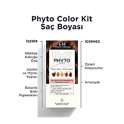 Phyto PhytoColor Saç Boyası 5.35 Açık Kestane Dore Akaju Saç Boyası 2 Adet - 3