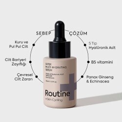 Routine+ Hyalüronik Asit ve Vitamin B5 İçeren Nemlendirici Serum 30ml - 3