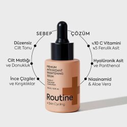 Routine+ Ton Eşitleyici Aydınlatıcı Serum 30ml (%10 C Vitamini %5 Ferulik Asit) - 3