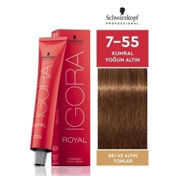 Igora Royal Saç Boyası 60ml - 7.55 Kumral Yoğun Altın - Igora Royal