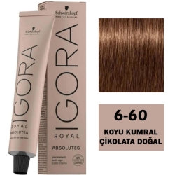 Igora Royal Absolutes Olgun Saçlar İçin Beyaz Kapatıcı Yaşlanma Karşıtı Saç Boyası 60ml - 6.60 Koyu Kumral Çikolata Doğal - 3