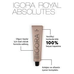 Schwarzkopf Igora Royal Absolutes Olgun Saçlar İçin Beyaz Kapatıcı Yaşlanma Karşıtı Saç Boyası 60ml | 7-460 Kumral Bej Çikolata - Schwarzkopf (1)